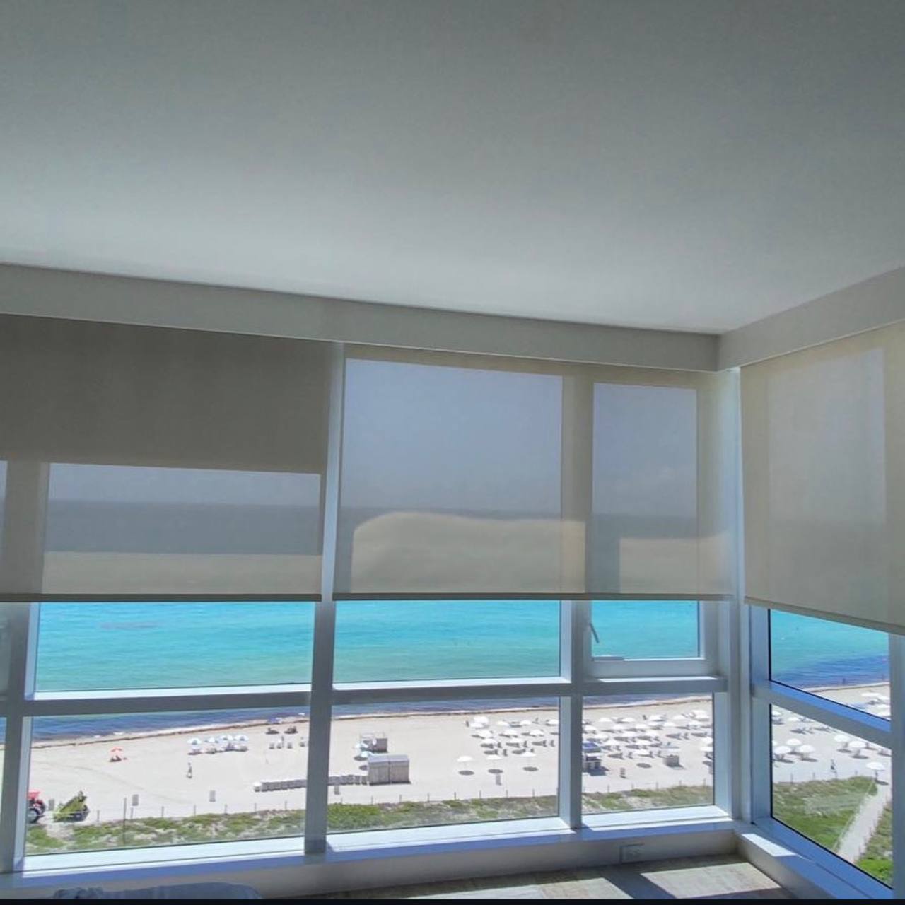 Oceanfront Roller Shades Beach View